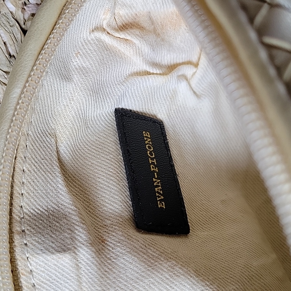 Evan Picone golden cream colored basket weave mini purse - Picture 10 of 13